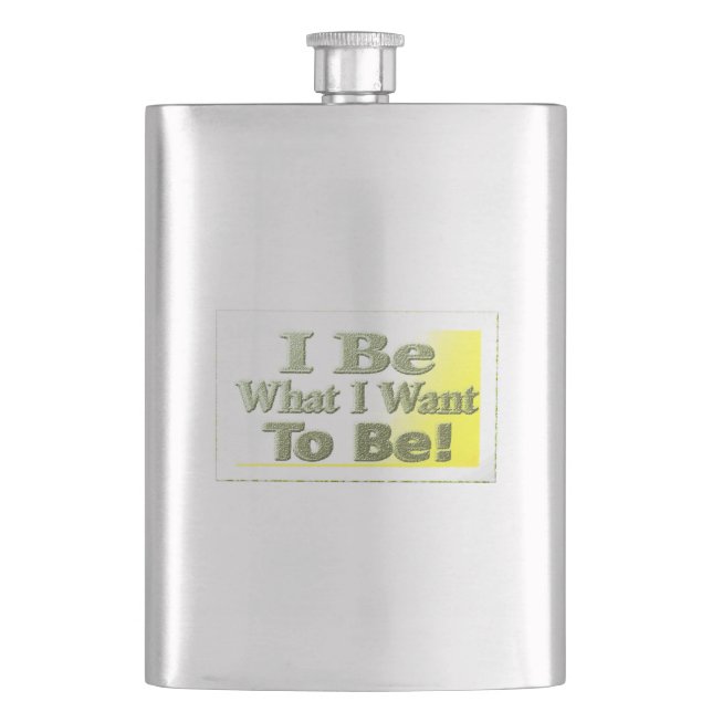 Niedliches Design über "I Be" T - Shirt Throw Pill Flachmann (Vorderseite)