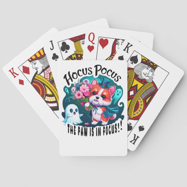 Niedliches Design von Corgi Halloween Spielkarten (Rückseite)