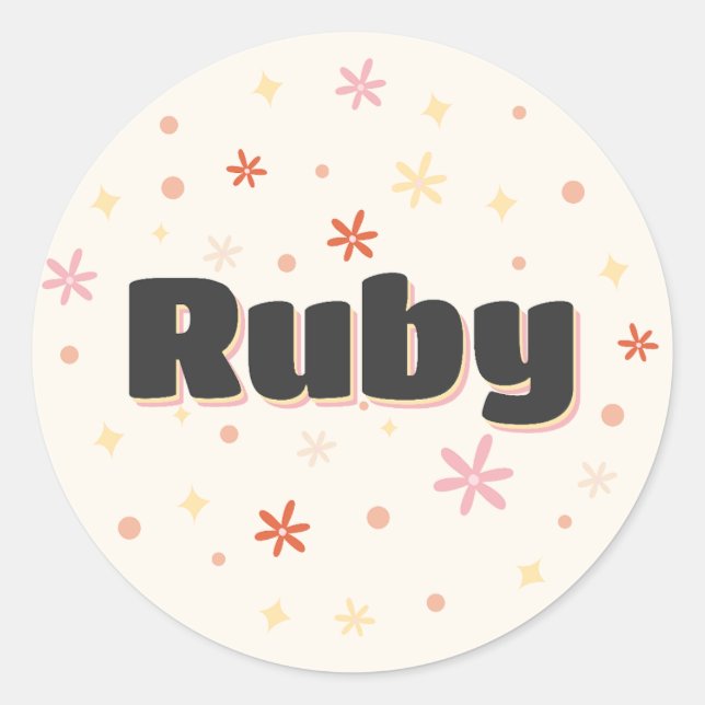 Niedliches Design von Ruby Runder Aufkleber (Vorderseite)
