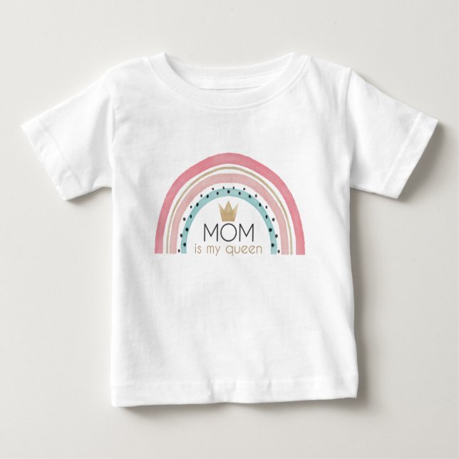 Niedliches Design Wasserfarbe Regenbogen Mama ist  Baby T-shirt (Vorderseite)