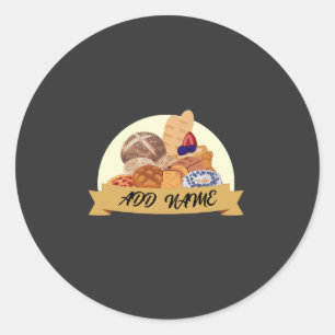 Niedliches Dessert Brot Backbäckerei individuelle  Runder Aufkleber