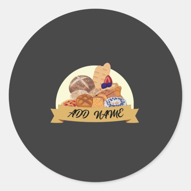 Niedliches Dessert Brot Backbäckerei individuelle  Runder Aufkleber (Vorderseite)