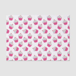 Niedliches Dessert Hellrosa Cupcake Muster Seidenpapier