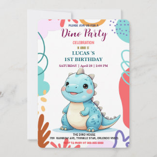 Niedliches DIno Baby Dinosaurier 1. Geburtstag Par Save The Date