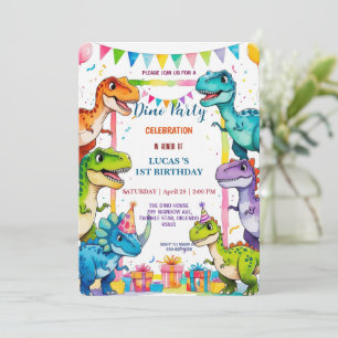 Niedliches DIno Baby Dinosaurier 1. Geburtstag Par Save The Date