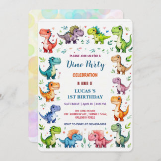 Niedliches DIno Baby Dinosaurier 1. Geburtstag Par Save The Date