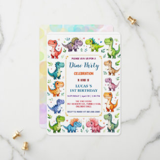 Niedliches DIno Baby Dinosaurier 1. Geburtstag Par Save The Date