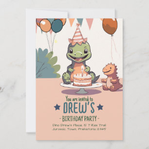 Niedliches Dino Baby für Kinder zum Geburtstag Einladung