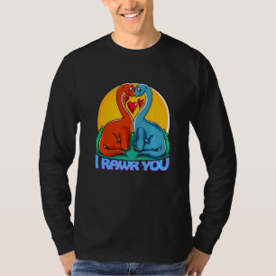 Niedliches Dino I Rawi You Brachiosaurus Liebe Her T-Shirt