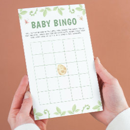 Niedliches Dinosaur Baby Dusche Green Bingo Spiel Flyer