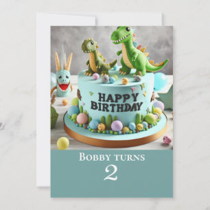 NIEDLICHES DINOSAUR THEMED GEBURTSTAG CAKE PARTY EINLADUNG