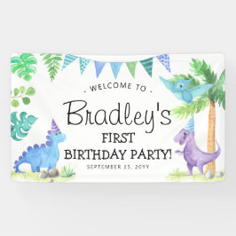 Niedliches Dinosaurier 1. Geburtstags-Party Banner