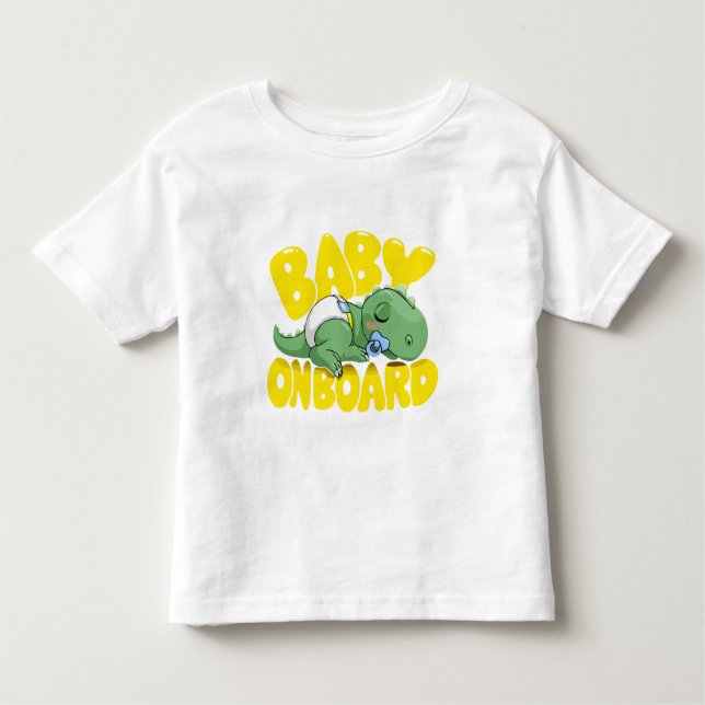 Niedliches Dinosaurier Baby an Bord Auto Decal | S Kleinkind T-shirt (Vorderseite)