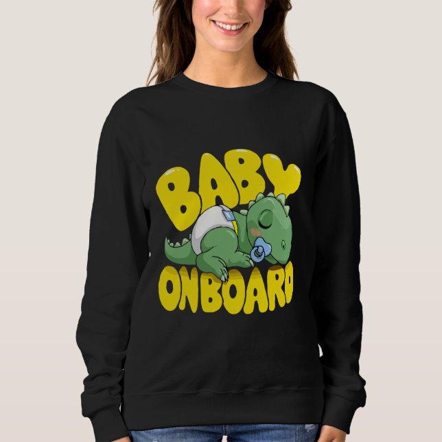 Niedliches Dinosaurier Baby an Bord Auto Decal | S Sweatshirt (Vorderseite)