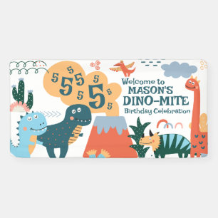 Niedliches Dinosaurier-Kindergeburtstag-Party Banner