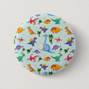 Niedliches Dinosaurier-Muster Button