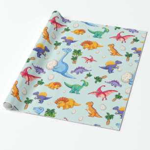 Niedliches Dinosaurier-Muster Geschenkpapier
