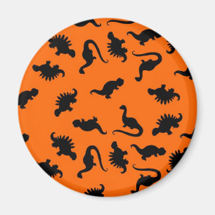 Niedliches Dinosaurier-Muster in Orange Magnet