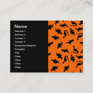 Niedliches Dinosaurier-Muster in Orange Visitenkarte