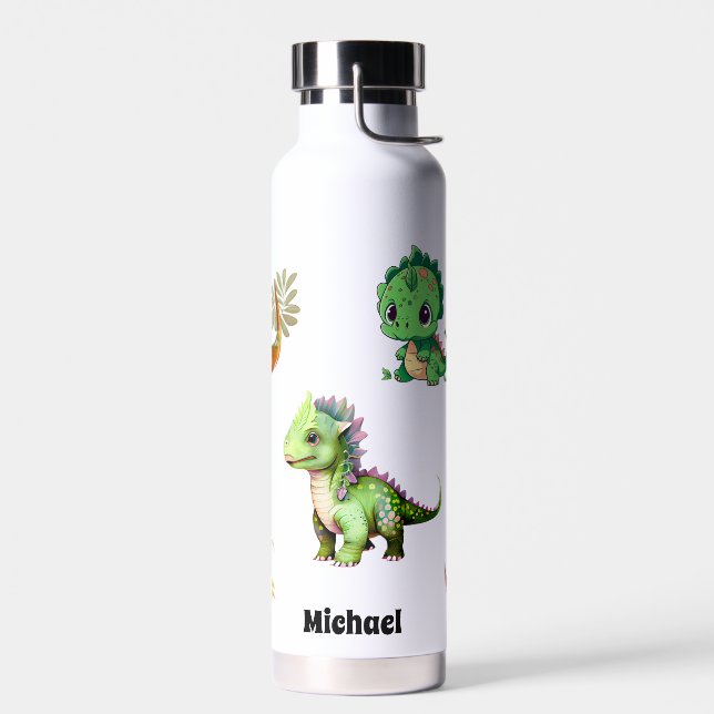 Niedliches Dinosaurier Muster Kids Personalisierte Trinkflasche (Links)