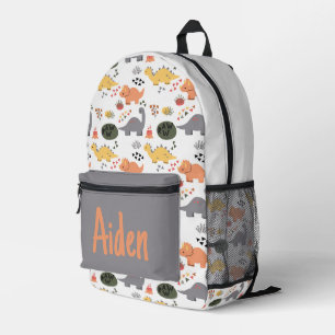 Niedliches Dinosaurier-Muster mit Name Bedruckter Rucksack