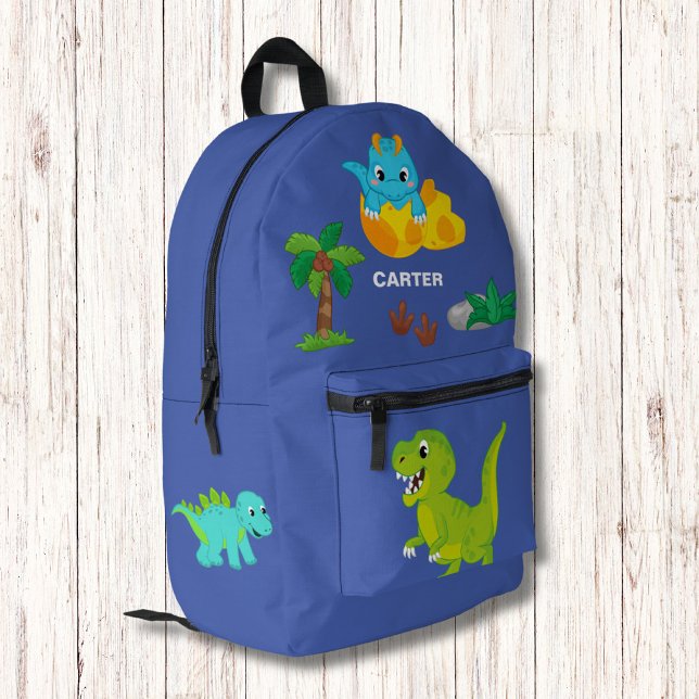 Niedliches Dinosaurier-Muster Monogramm Bedruckter Rucksack (Von Creator hochgeladen)
