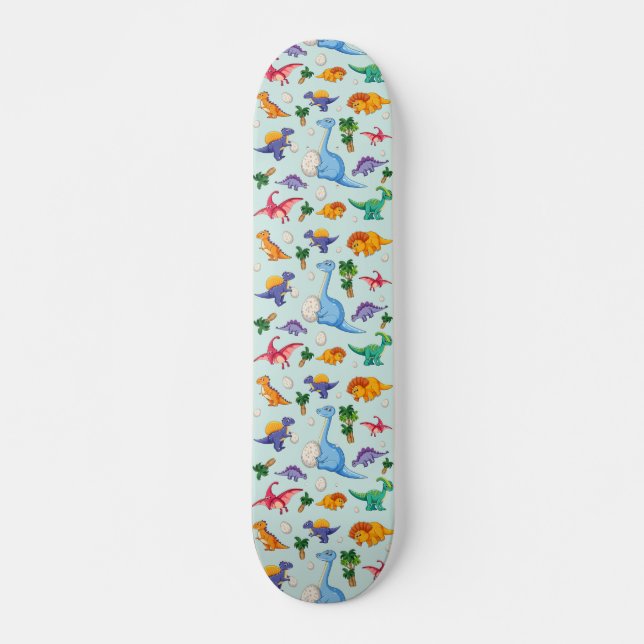Niedliches Dinosaurier-Muster Skateboard (Vorne)