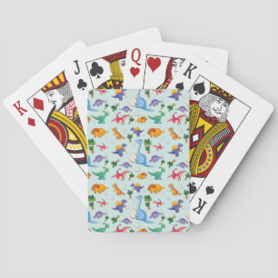 Niedliches Dinosaurier-Muster Spielkarten