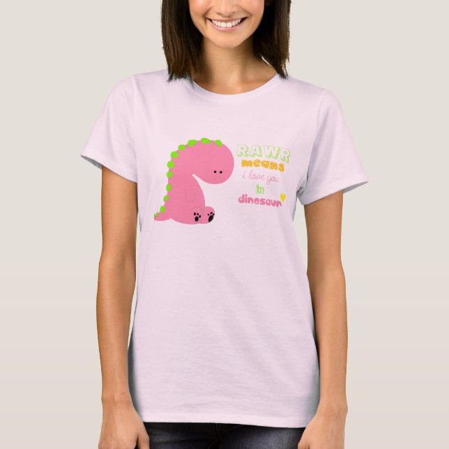 niedliches Dinosaurier-Shirt T-Shirt (Vorderseite)
