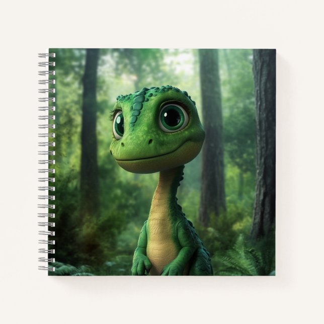niedliches Dinosaurier-SpiralNotebook Notizbuch (Vorderseite)