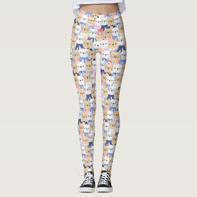 Niedliches Dog-Muster Leggings (Vorderseite)