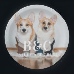 Niedliches Dog Pet-Foto mit Name Pappteller<br><div class="desc">Niedliches Dog Pet-Foto mit Tellern für Namenspapiere</div>