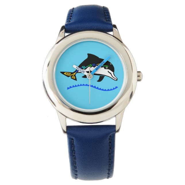 Niedliches DOLPHIN - Wildtiere - Natur - Ökologie Armbanduhr (Vorderseite)
