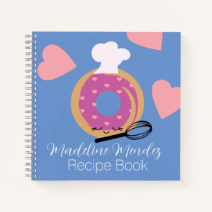 Niedliches Donut Bäckerei Rezept Kids Blue Noteboo Notizbuch