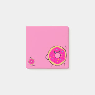 Niedliches Donut-Novelty-Rosa Post-it Klebezettel