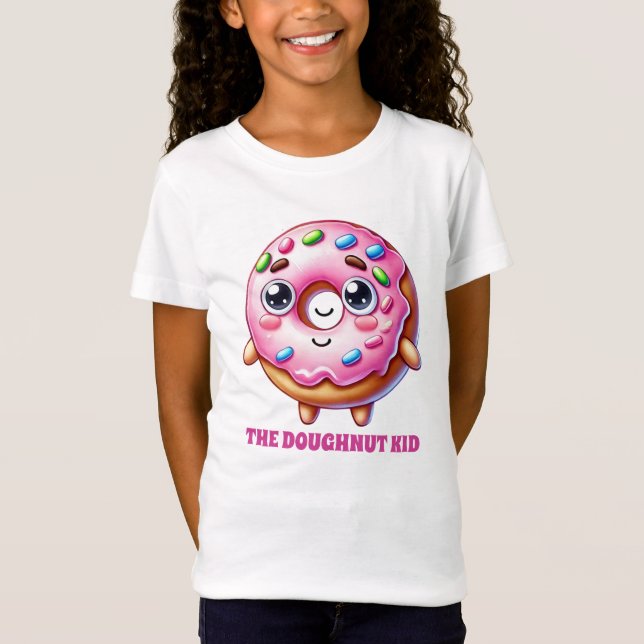 Niedliches Donuts-Kind fügen Text hinzu T-Shirt (Vorderseite)