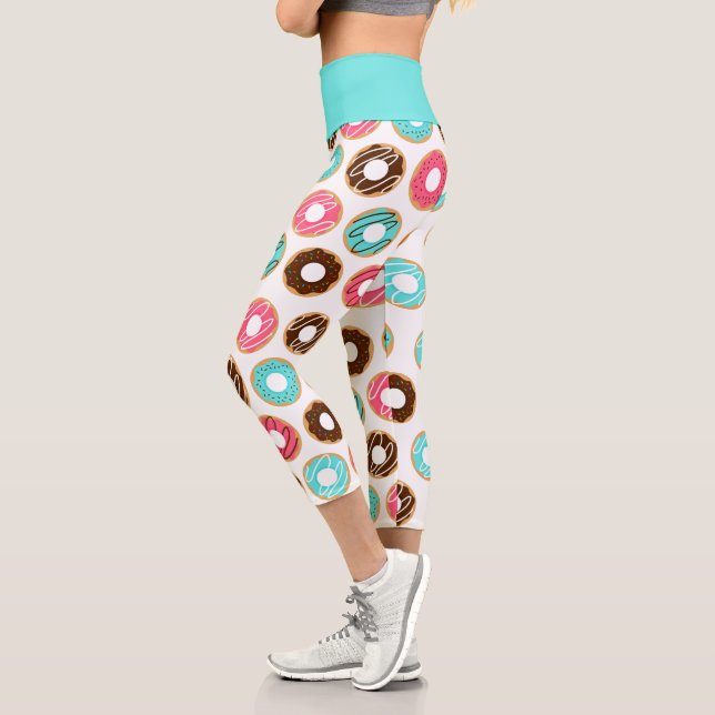 Niedliches Donuts-Muster Capri Leggings (Links)
