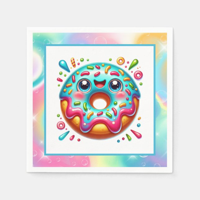 Niedliches Donuts Party Serviette (Vorderseite)