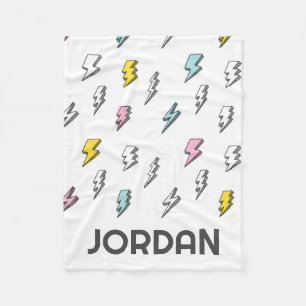 Niedliches Doodle-Blitzmuster Fleecedecke