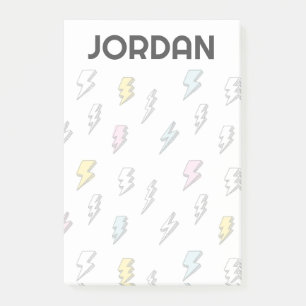 Niedliches Doodle-Blitzmuster Post-it Klebezettel