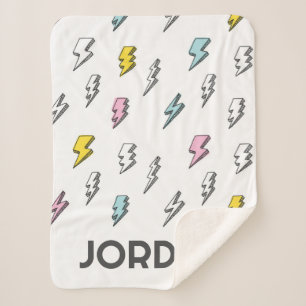 Niedliches Doodle-Blitzmuster Sherpadecke