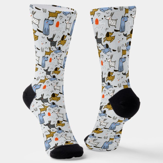 Niedliches Doodle-Dog-Muster Socken (Gewinkelt)