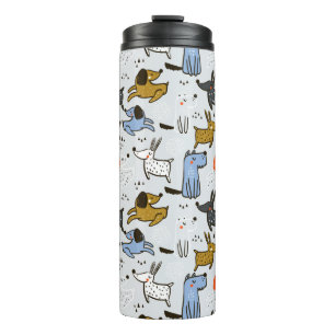 Niedliches Doodle-Dog-Muster Thermosbecher