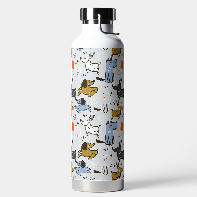Niedliches Doodle-Dog-Muster Trinkflasche (links)
