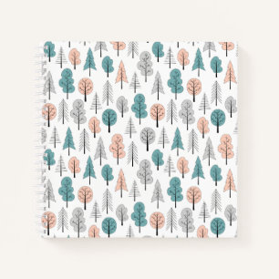 Niedliches Doodle-Forest-Muster Notizbuch