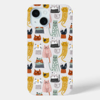 Niedliches Doodle Hand Dragees Katzenmuster
