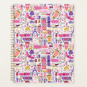 Niedliches Doodle Manicure-Muster Planer