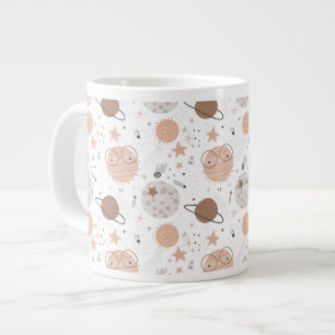 Niedliches Doodle-Planet-Muster Jumbo-Tasse