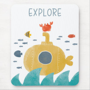 Niedliches Doodle-U-Boot   Entdecken Mousepad