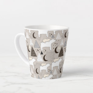 Niedliches Doodle-Waldbärmuster Milchtasse